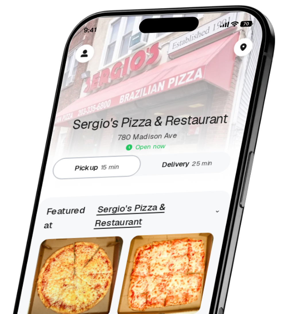 Sergio's Pizza & Restaurant app preview